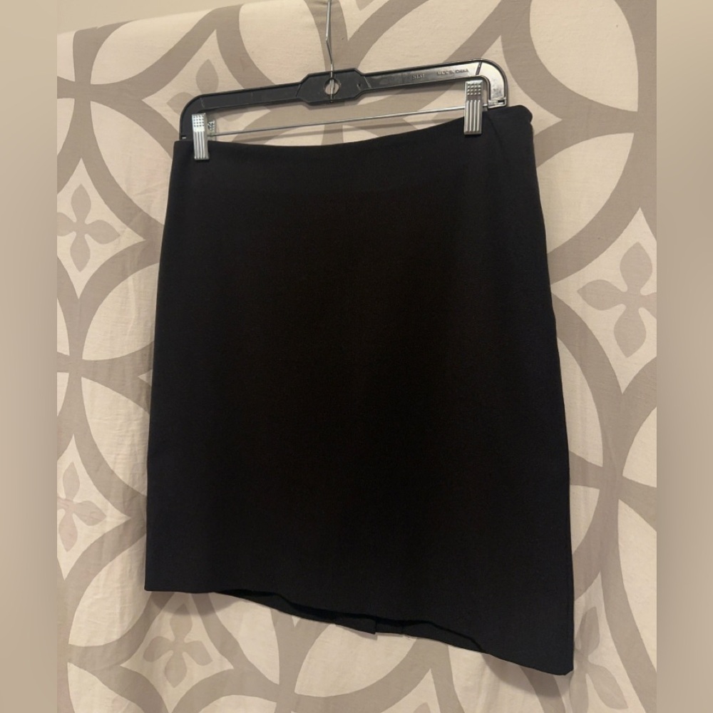 MM Lafleur Skirt Size 4 / 30 Waist Black Pencil Plain Side Zip Office Work Mini - Picture 6 of 10